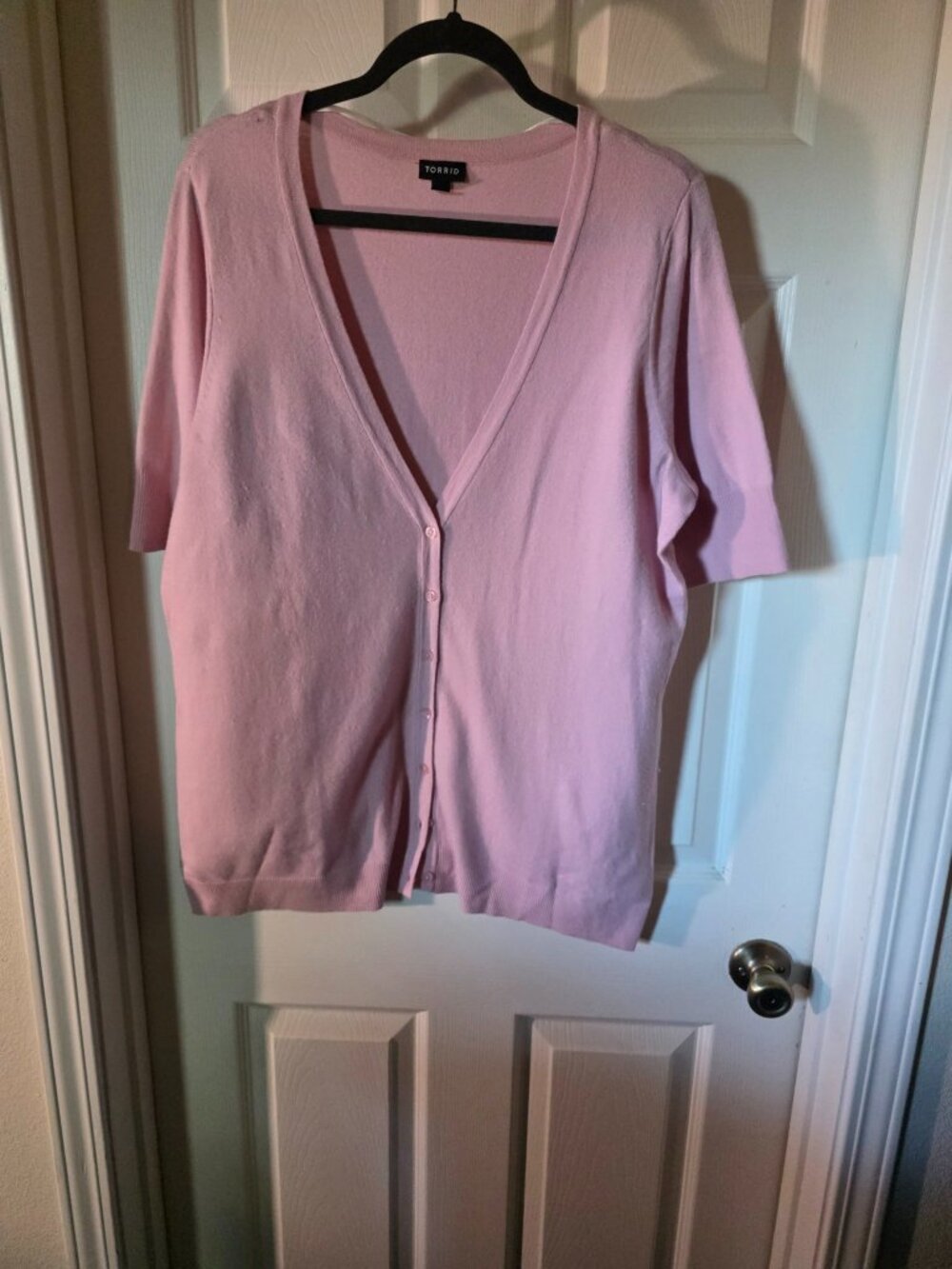 Torrid Blush Pink Button Cardigan — 2X